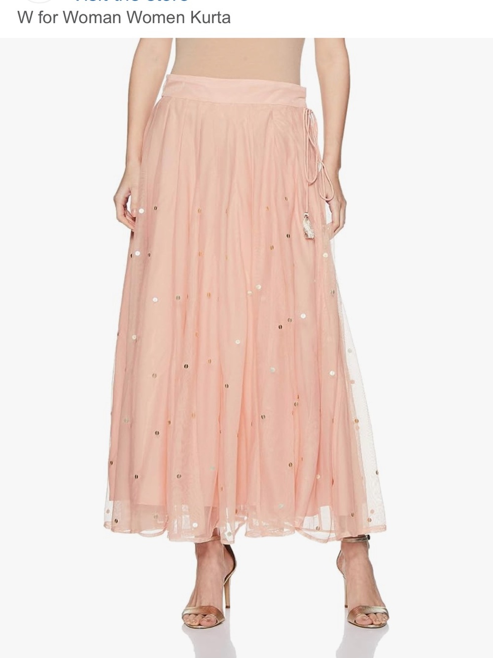 W for Women Kurta blush tulleskirt and dupatta shall NO KURTA SEE Measurements S